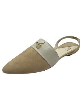 Nantucket Sole‎ Shoes Women 6.5 Tan Suede Leather Pointed Toe Slingback Flats